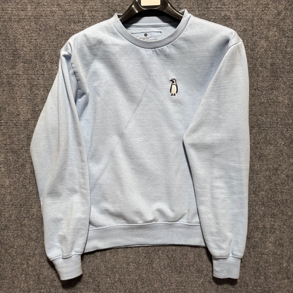 Crewneck Small Mens Penguin Light‎ Blue Embroidered Logo Sweatshirt